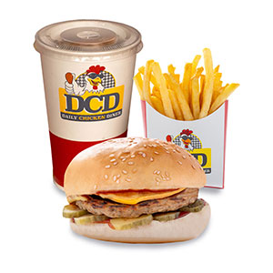 1 Cheeseburger + Πατάτες Medium + Χυμός